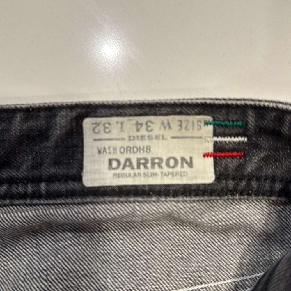 Diesel Darron men’s jeans size 34/32 almost new black. Regular slim tapered